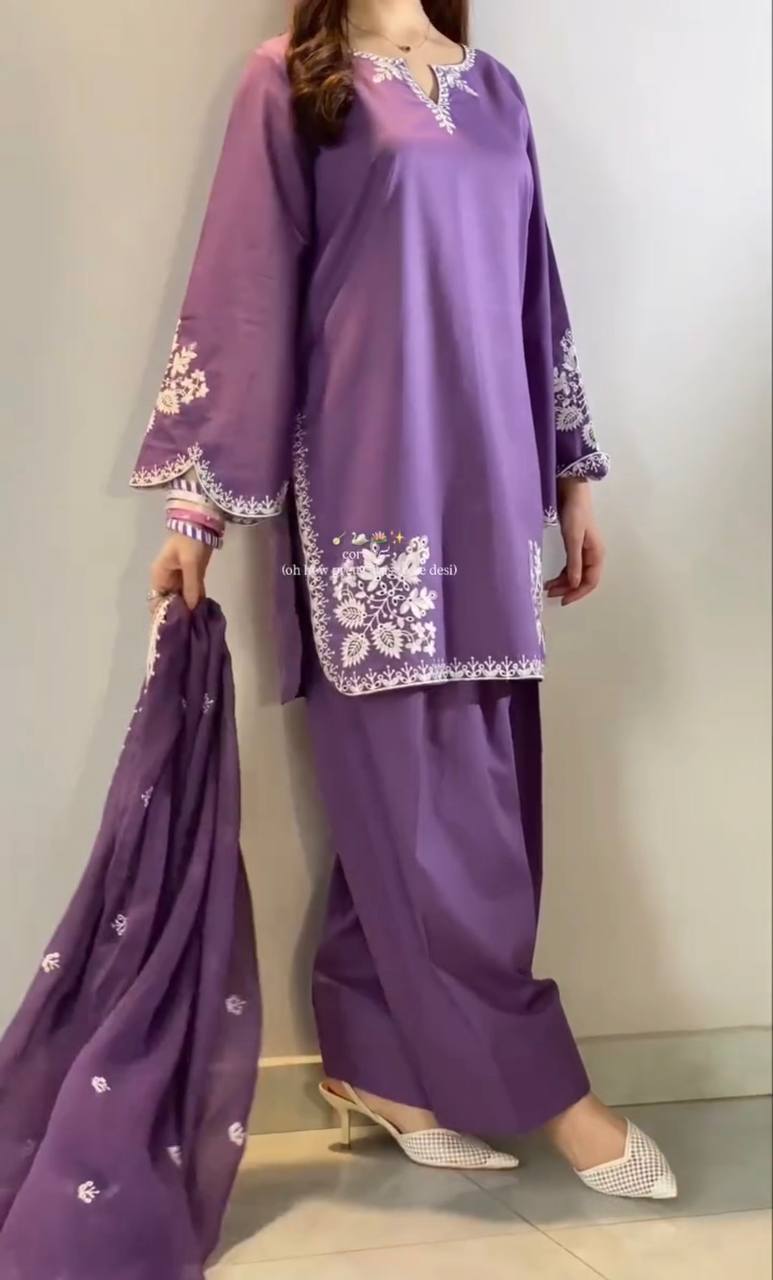 Graceful in purple, redefining elegance with modern ethnic charm