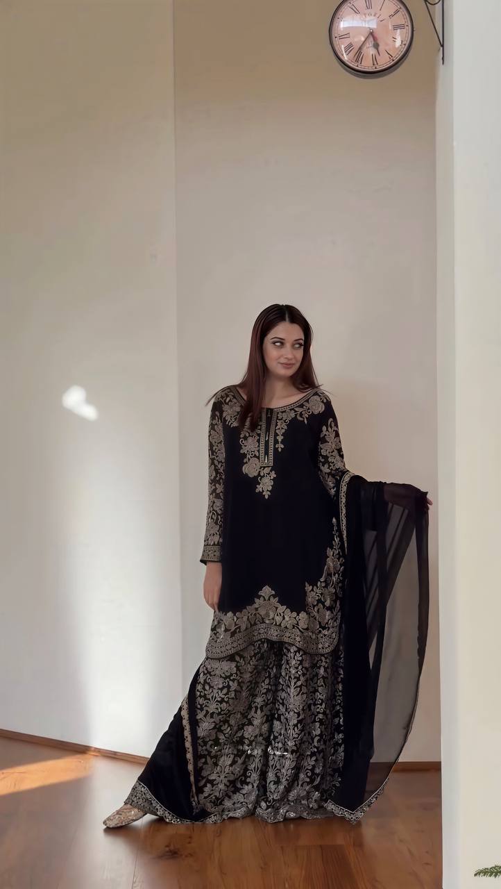 Women’s Straight Kurta with Pants & Matching Dupatta 3-Piece Ethnic Wear
