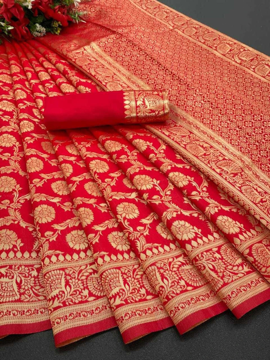 Red Banarasi Silk Saree