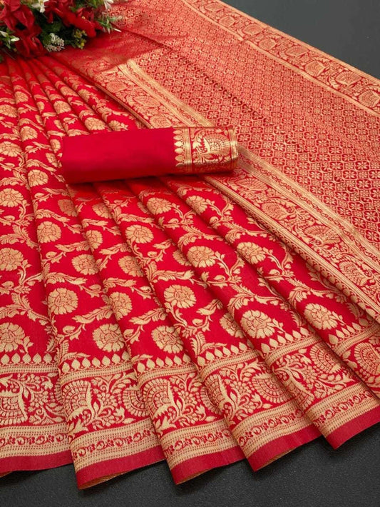 Red Banarasi Silk Saree