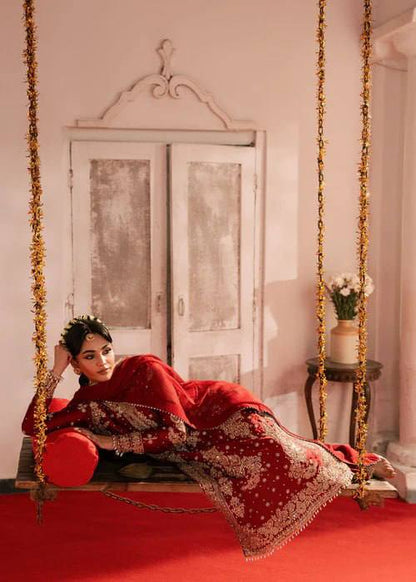 Women's Maroon Heavy Embroidered Faux Georgette Pakistani Palazzo Suit with Dupatta