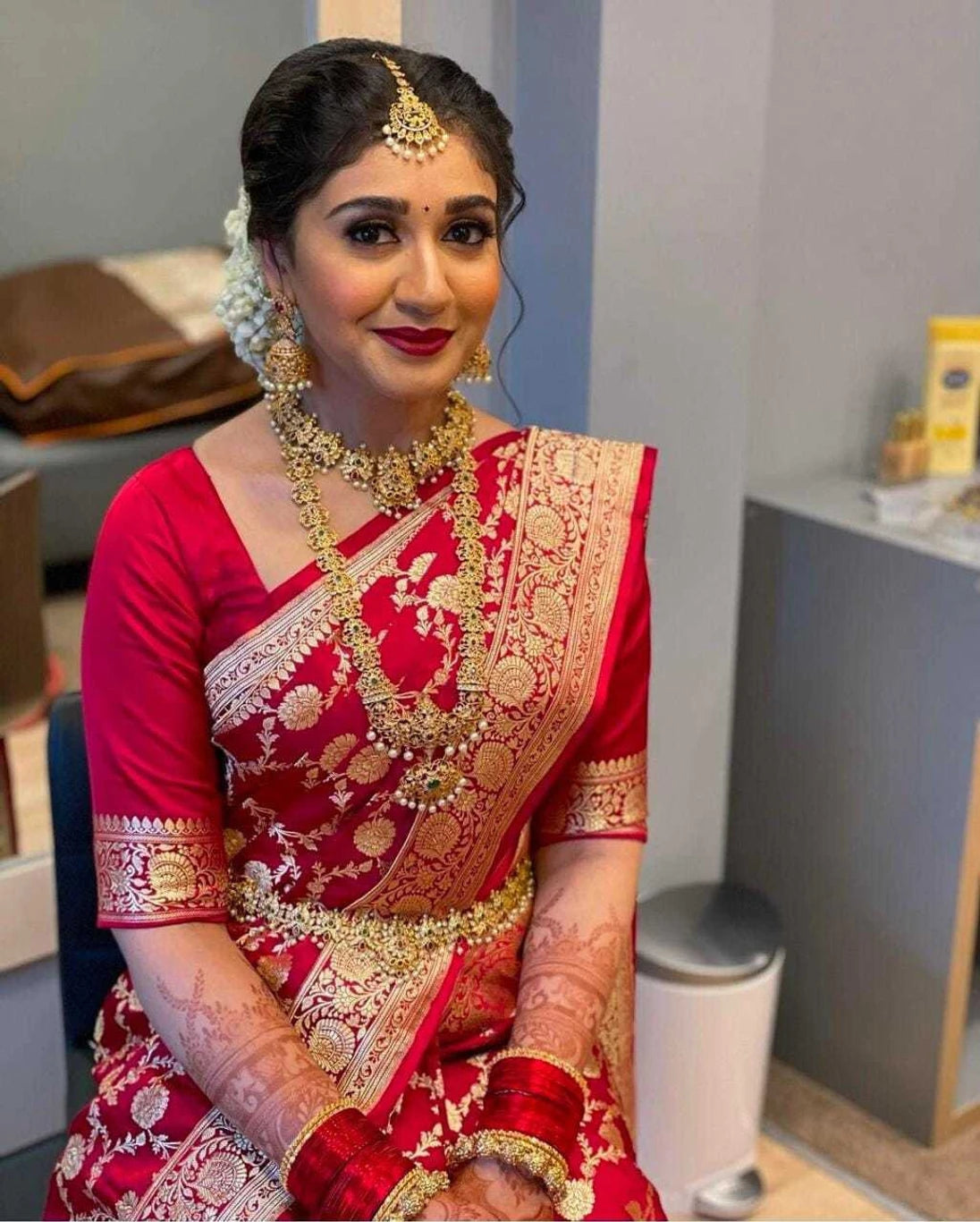 Red Banarasi Silk Saree