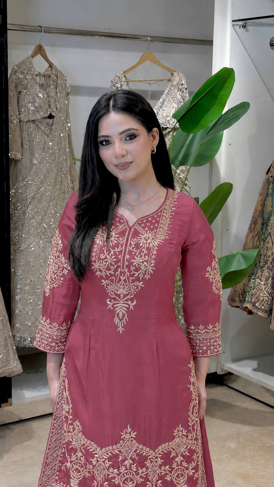 Women’s Multicolor Embroidered  Suit Set