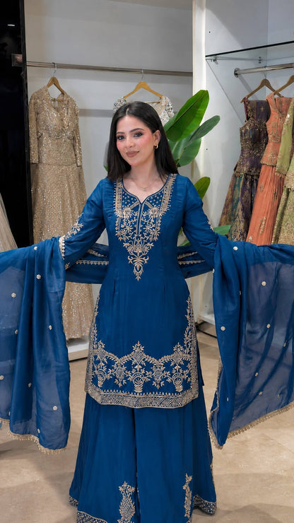 Women’s Multicolor Embroidered  Suit Set