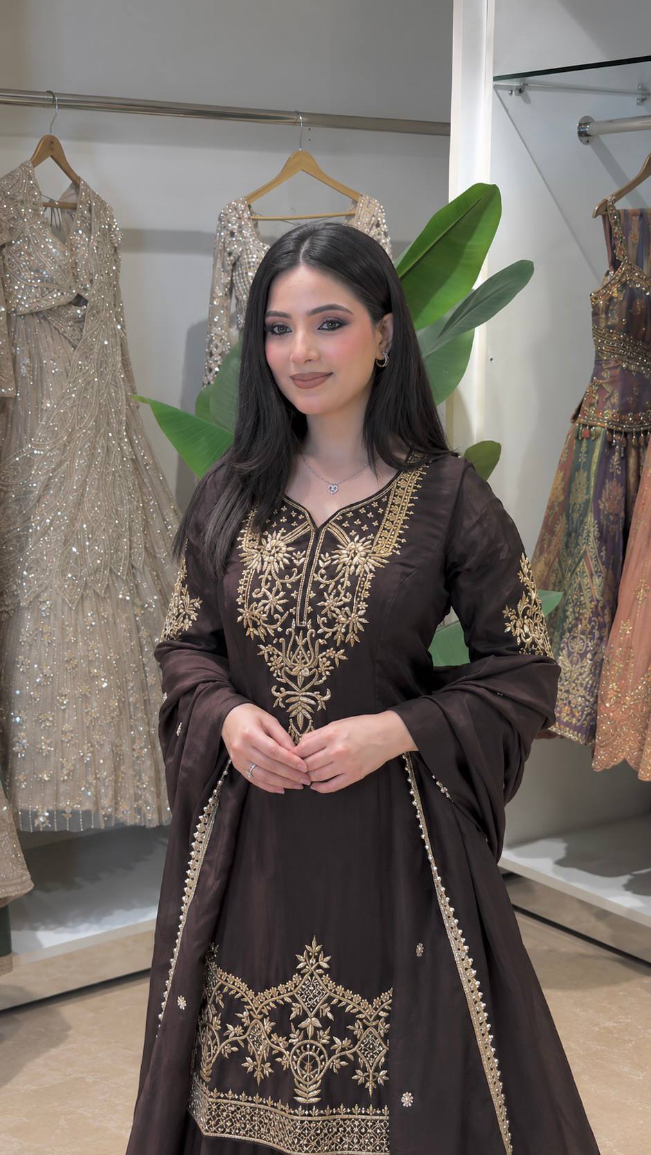 Women’s Multicolor Embroidered  Suit Set