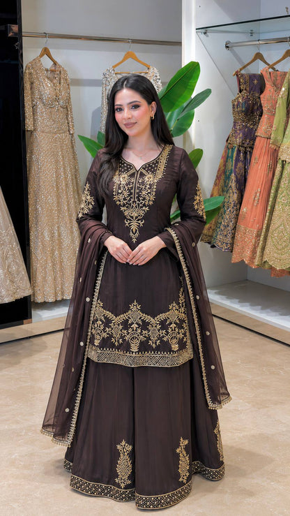 Women’s Multicolor Embroidered  Suit Set