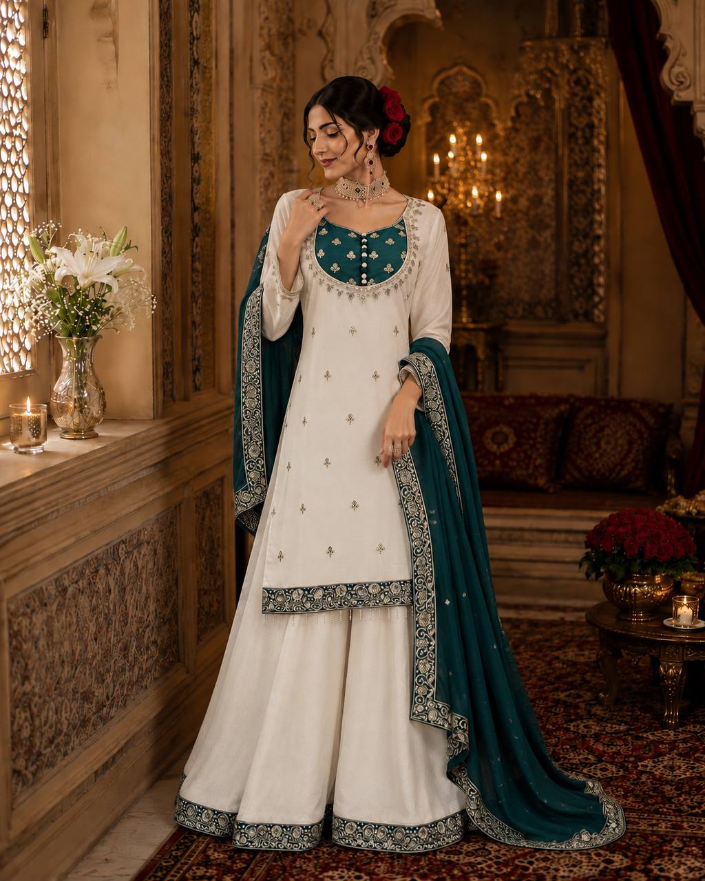 vory Set, Pakistani Suit, Embroidered Kurta Set