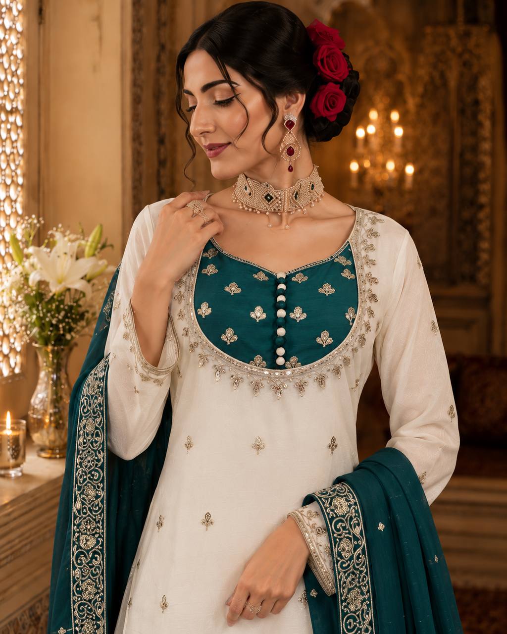 vory Set, Pakistani Suit, Embroidered Kurta Set