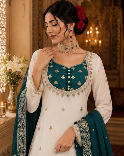 vory Set, Pakistani Suit, Embroidered Kurta Set