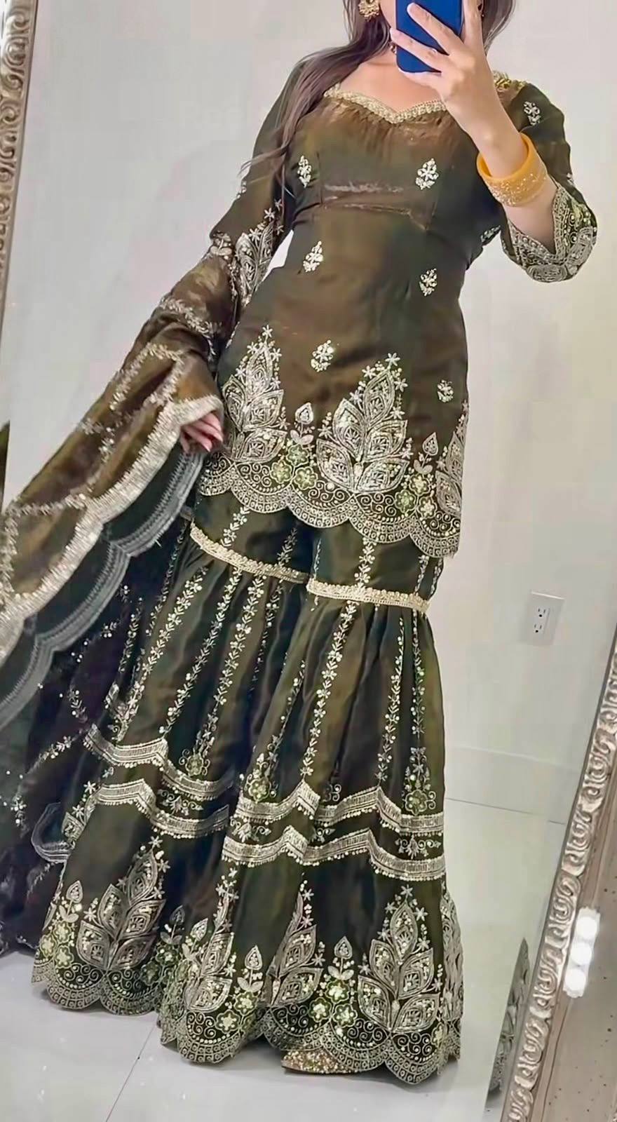 Women’s Embroidered Sharara Suit Set