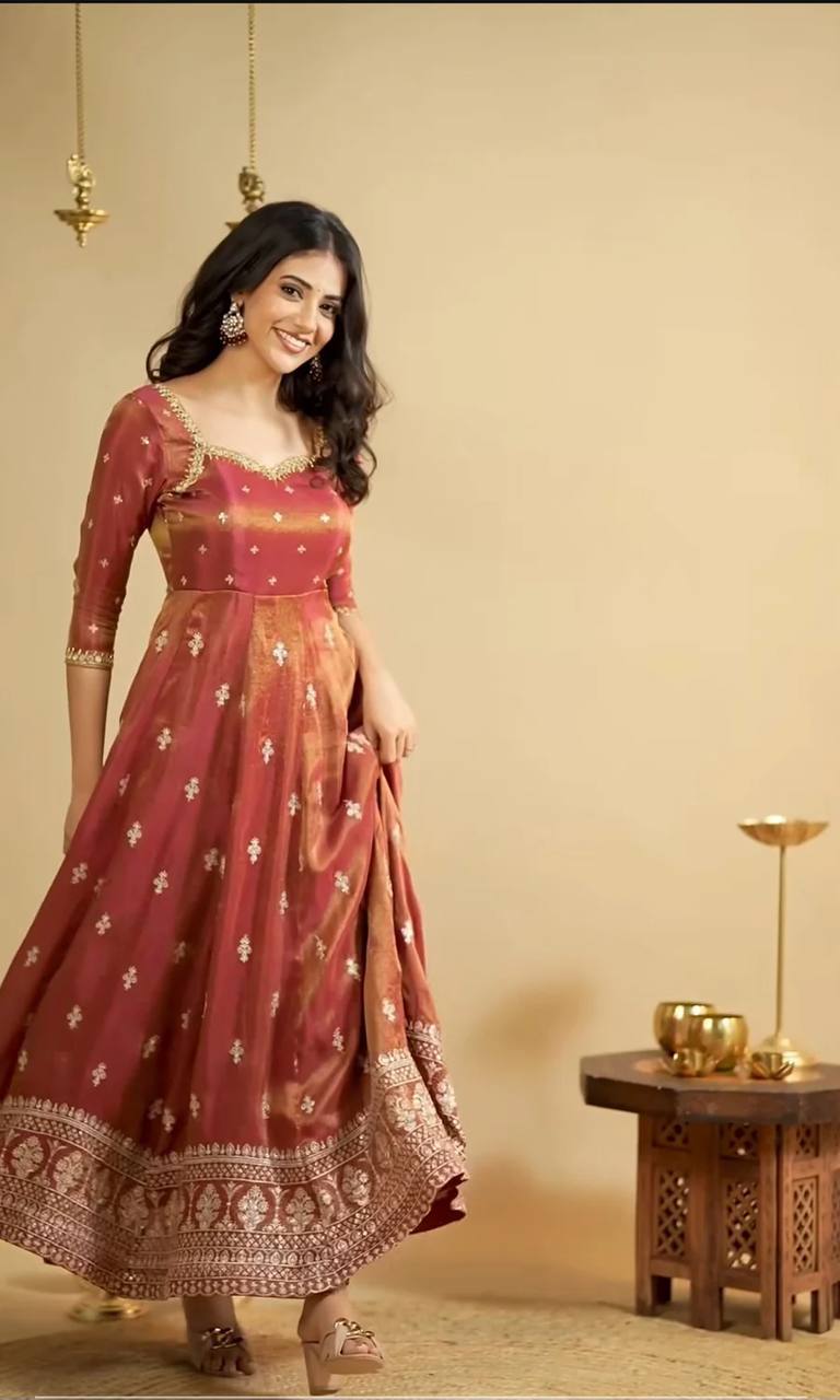 Women's Cosmo Anarkali Gown with Embroidered Dupatt