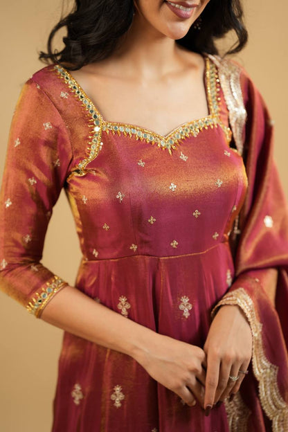 Women's Cosmo Anarkali Gown with Embroidered Dupatt