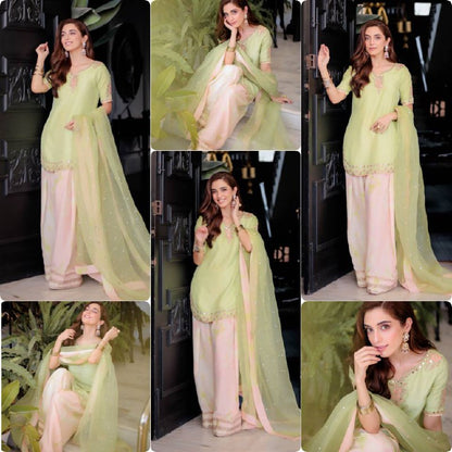 Serene Beauty: A Young Muse Adorned in Lush Green