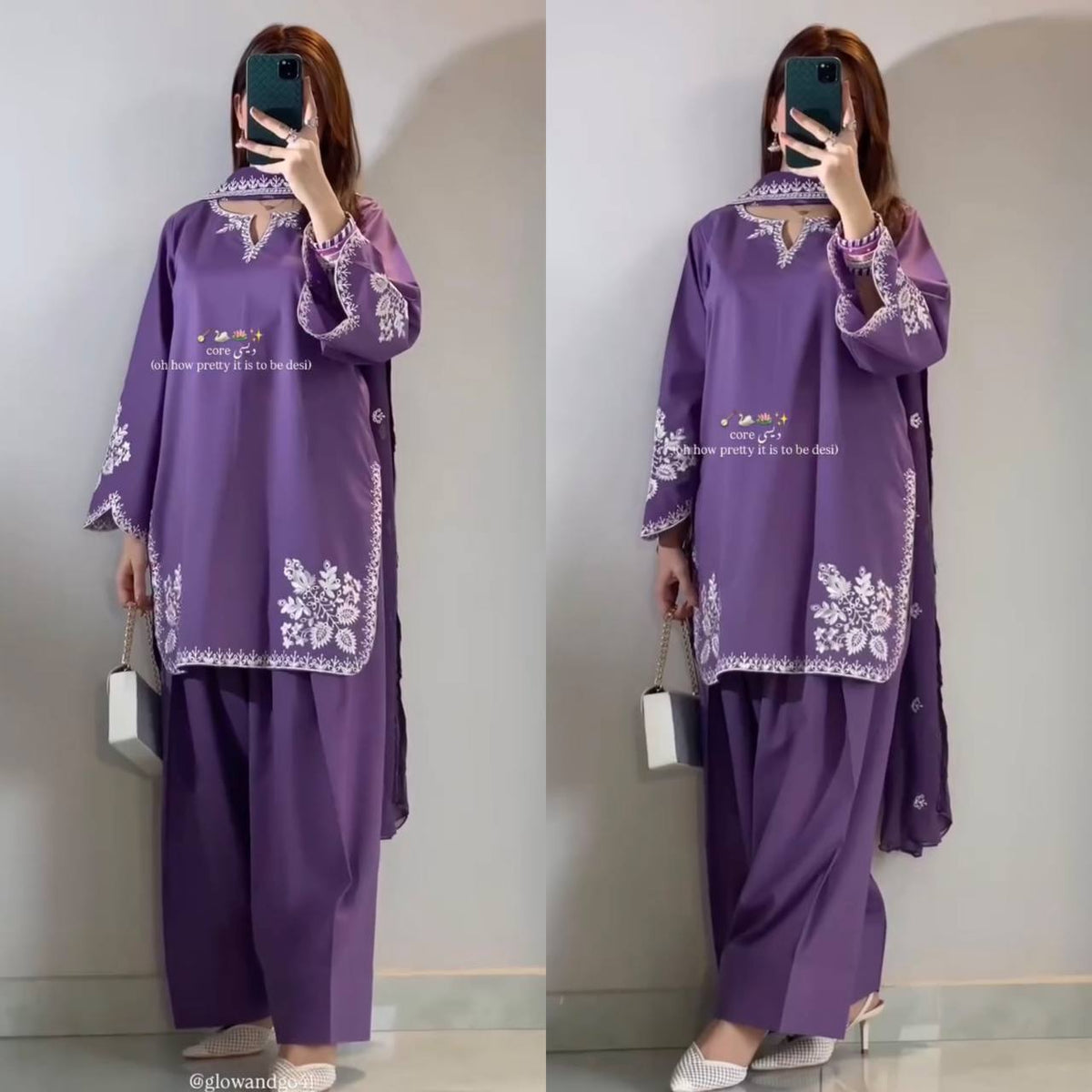Graceful in purple, redefining elegance with modern ethnic charm