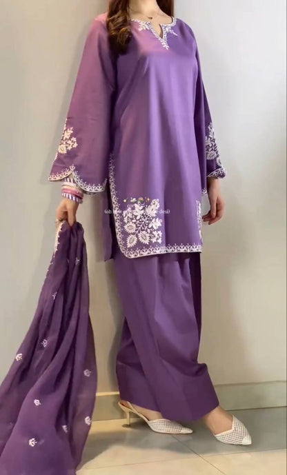 Graceful in purple, redefining elegance with modern ethnic charm