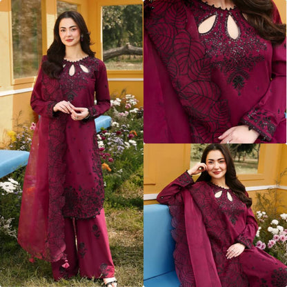Elegant Maroon Embroidered Kurta Set – Timeless Ethnic Grac