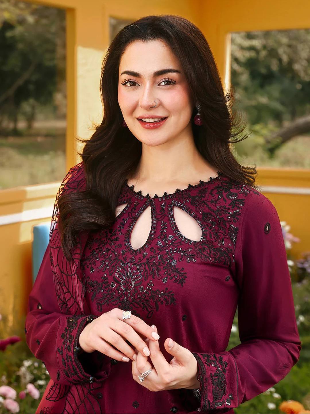 Elegant Maroon Embroidered Kurta Set – Timeless Ethnic Grac