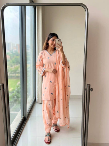Yellow  Premium Straight Kurta with Palazzo & Dupatta Suit Set for Women