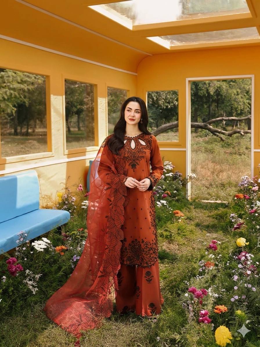Elegant Maroon Embroidered Kurta Set – Timeless Ethnic Grac