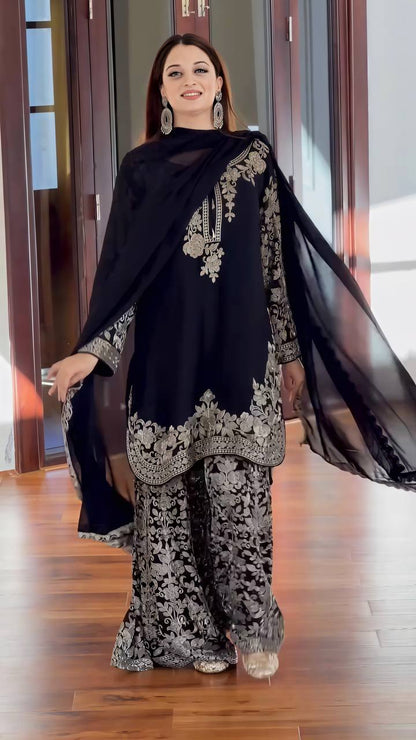 Women’s Straight Kurta with Pants & Matching Dupatta 3-Piece Ethnic Wear