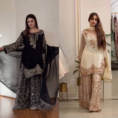 Women’s Straight Kurta with Pants & Matching Dupatta 3-Piece Ethnic Wear