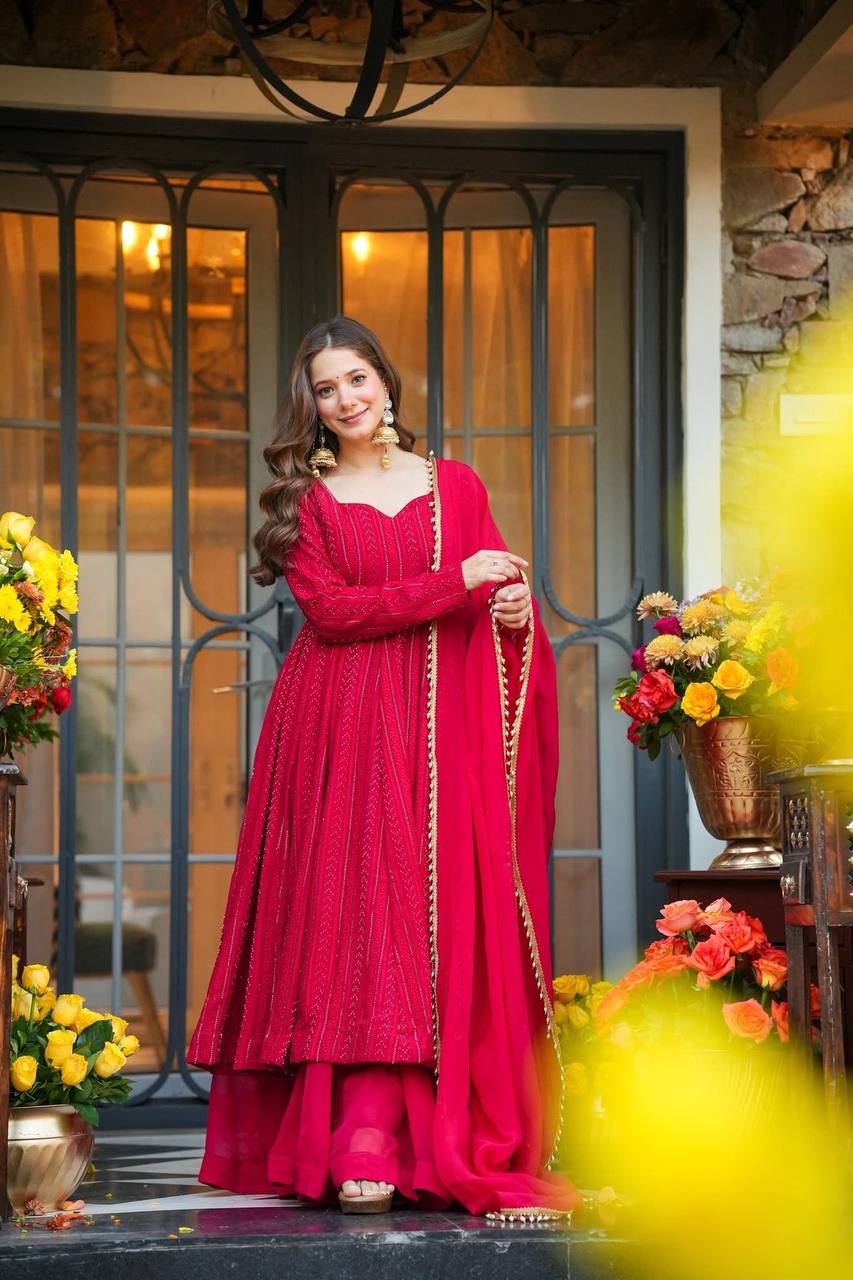 High-End Wine Red Anarkali Suit With Timeless Royal Charm