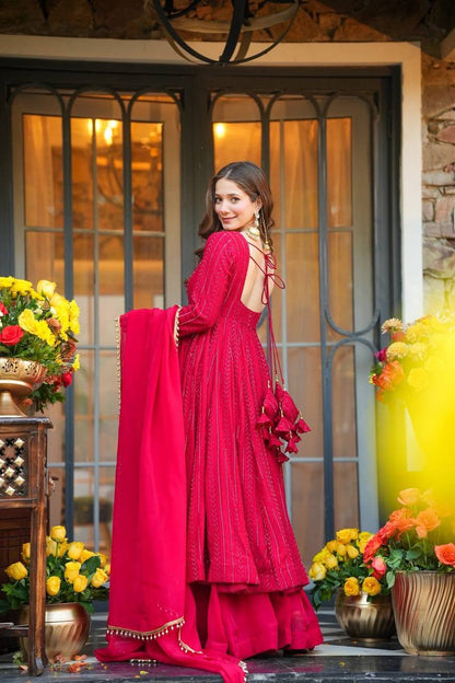 High-End Wine Red Anarkali Suit With Timeless Royal Charm