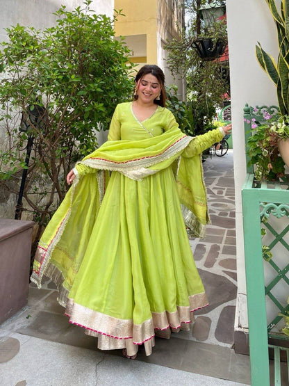 Elegant Georgette Anarkali Suit Set with Gota Patti & Zari Work for Women