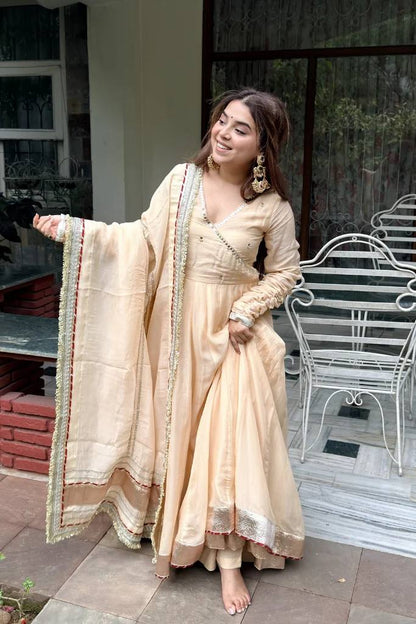 Elegant Georgette Anarkali Suit Set with Gota Patti & Zari Work for Women