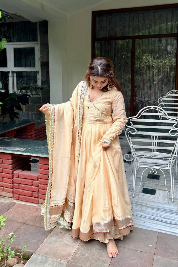 Elegant Georgette Anarkali Suit Set with Gota Patti & Zari Work for Women