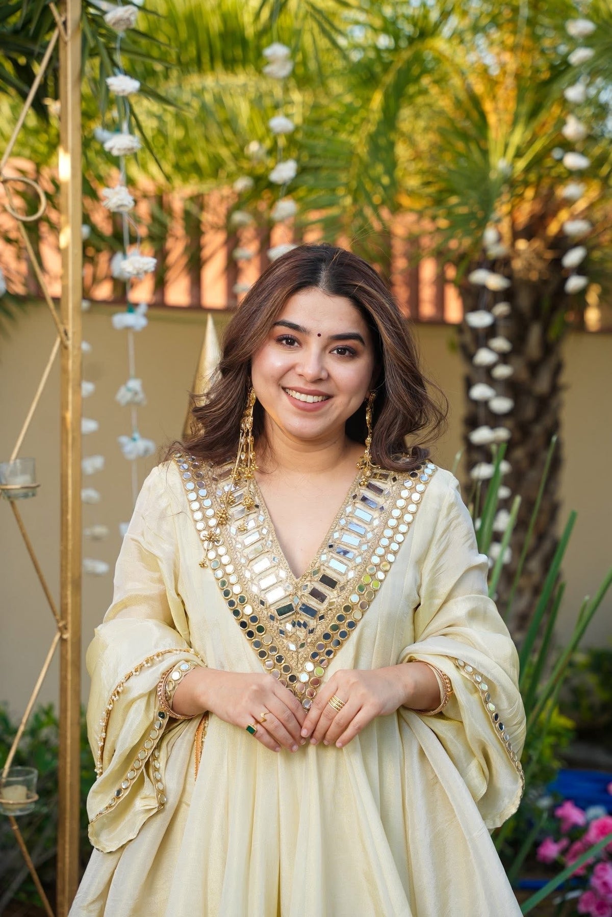 Royal Mirror Embellished Festive Look