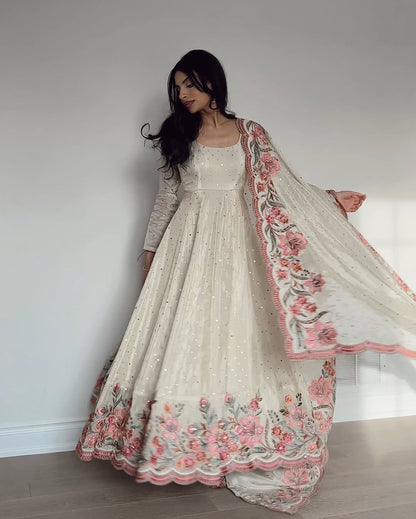 Blossom Elegance Gown Petal Whisper Couture Floral Reverie Dress
