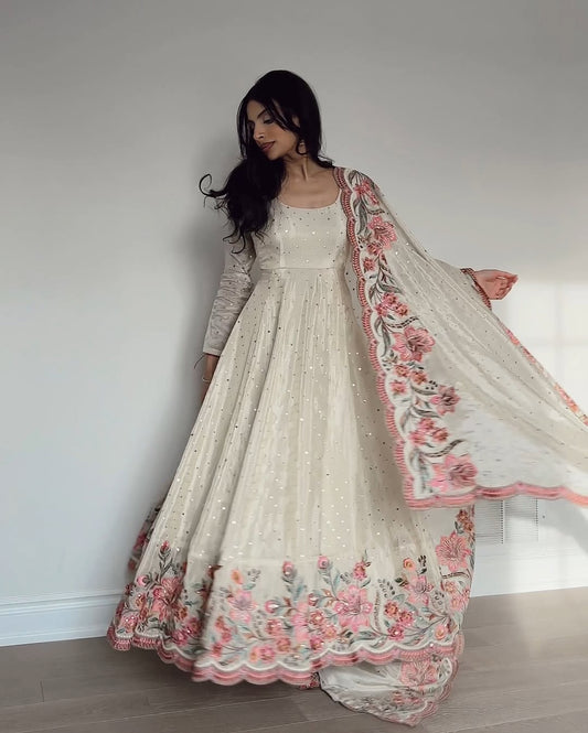 Blossom Elegance Gown Petal Whisper Couture Floral Reverie Dress