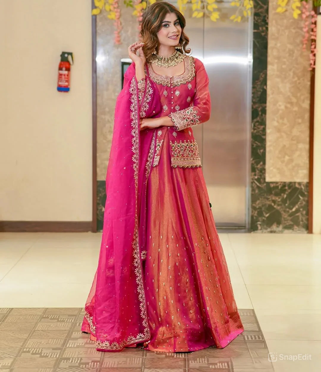 Luxurious Ethnic Lengha Suit Set with Exquisite Embroidery Work